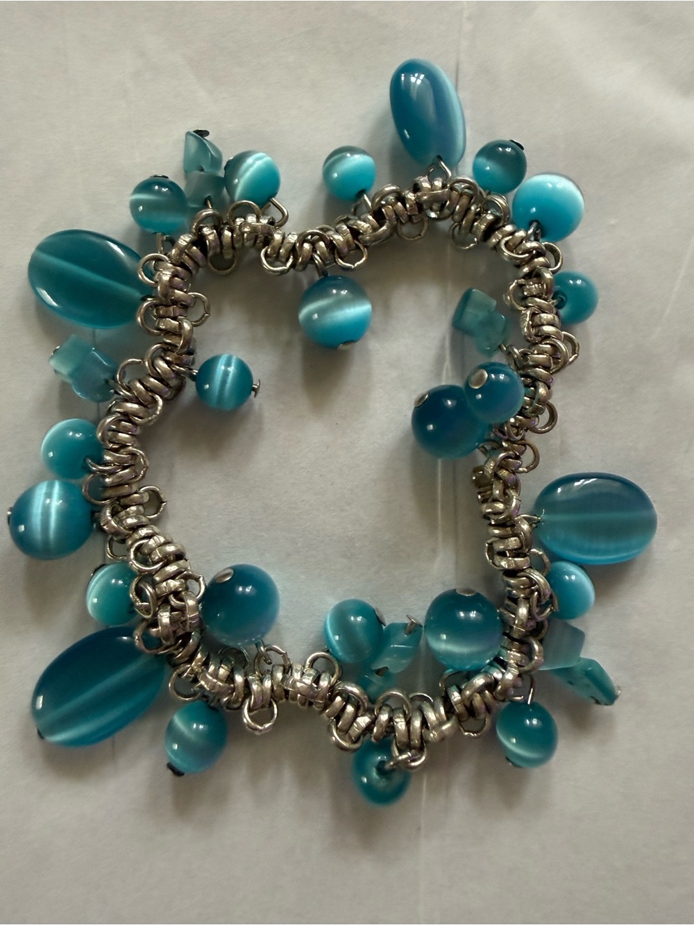 Blue Bead Charm Bracelet - Women Jewelry